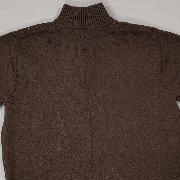 Oscar De La Renta Argyle Sweater Mens Sz Large 1/4 Zip Mock Neck Pullover Brown - Picture 4 of 15